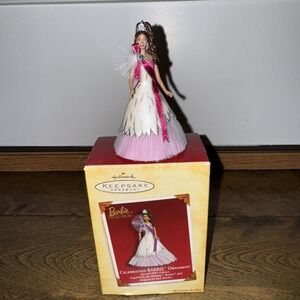 Hallmark Keepsake Celebration BARBIE Ornament‎ 2005 Holiday Barbie